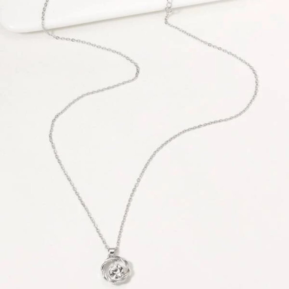 MAKE A WISH Silver Rhinestone Nacklace - Picture 2 of 3
